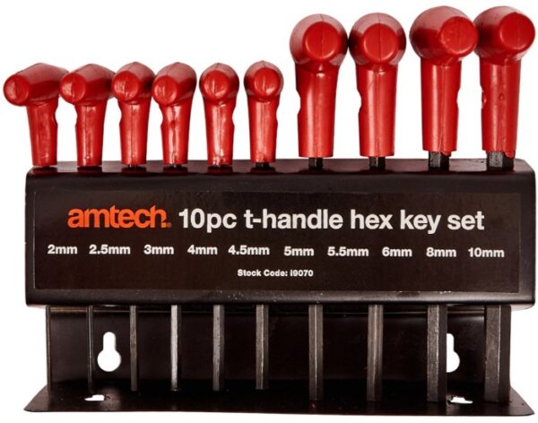 10 Piece T-Handle Hex Key Set Metric