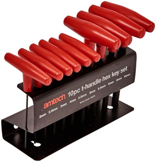10 Piece T-Handle Hex Key Set Metric - Image 2