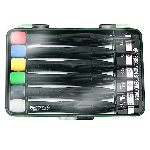 Precision Screwdriver Set 6 Piece Flat/Cross