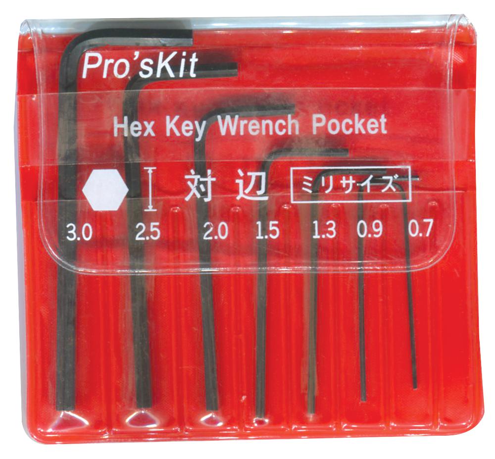 Pro'sKit 7 P/c Hex Key Set 0.7 - 3.0mm