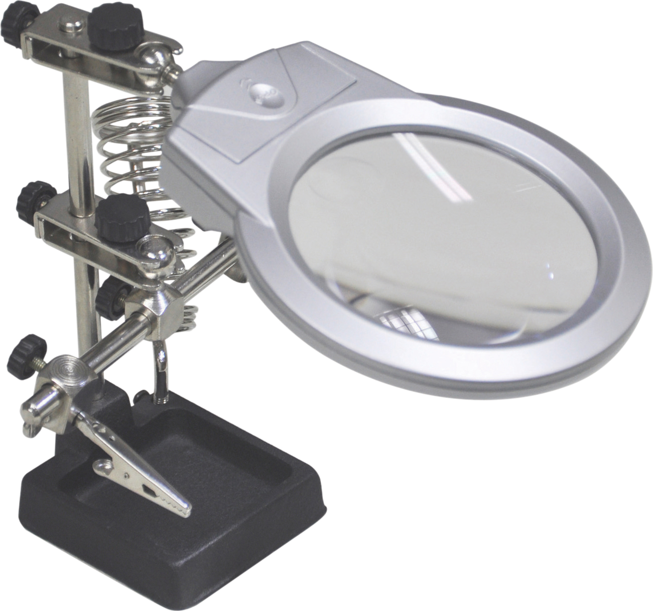 Illuminated Helping Hands + Glass Mag & Soldering Iron Stand
