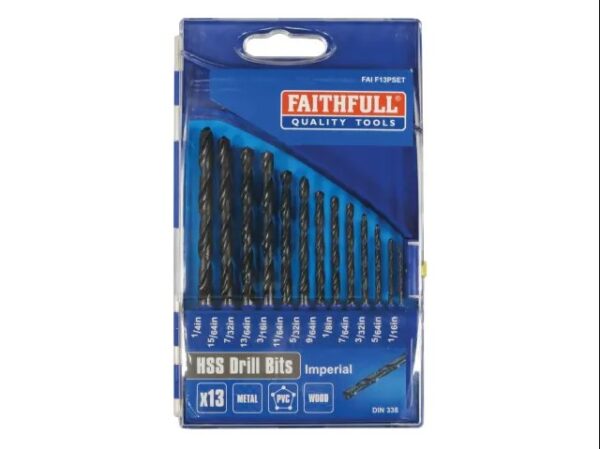 13 Piece HSS Drill Set Imperial 1/16" - 1/4"