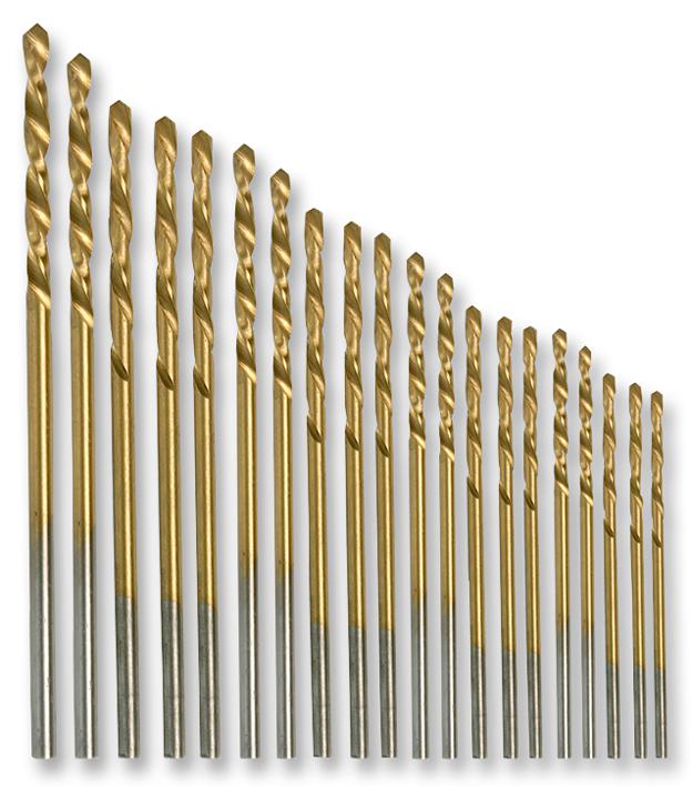 20 Piece Titanium Coated Microbox Drill Set 0.3 - 1.6mm