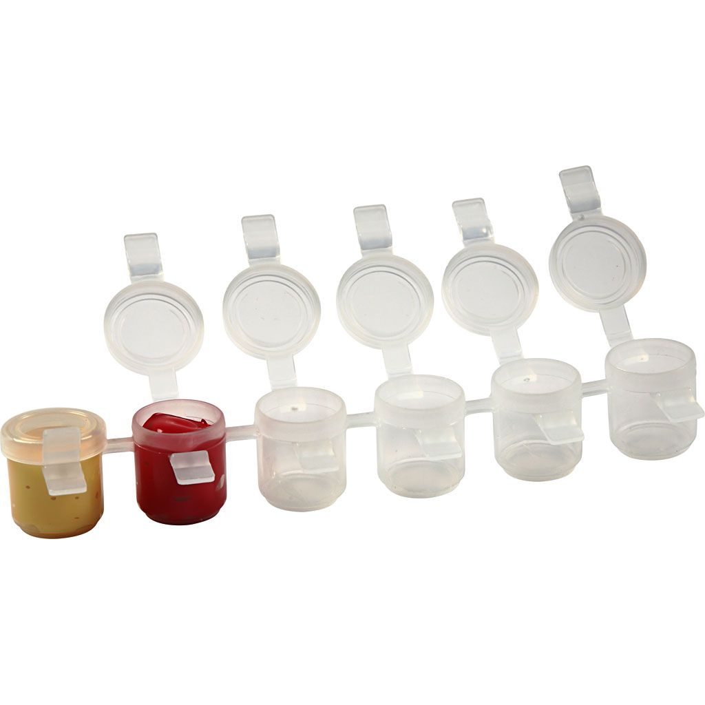 Plastic Paint Pot Strip x 6 5ml - Image 2