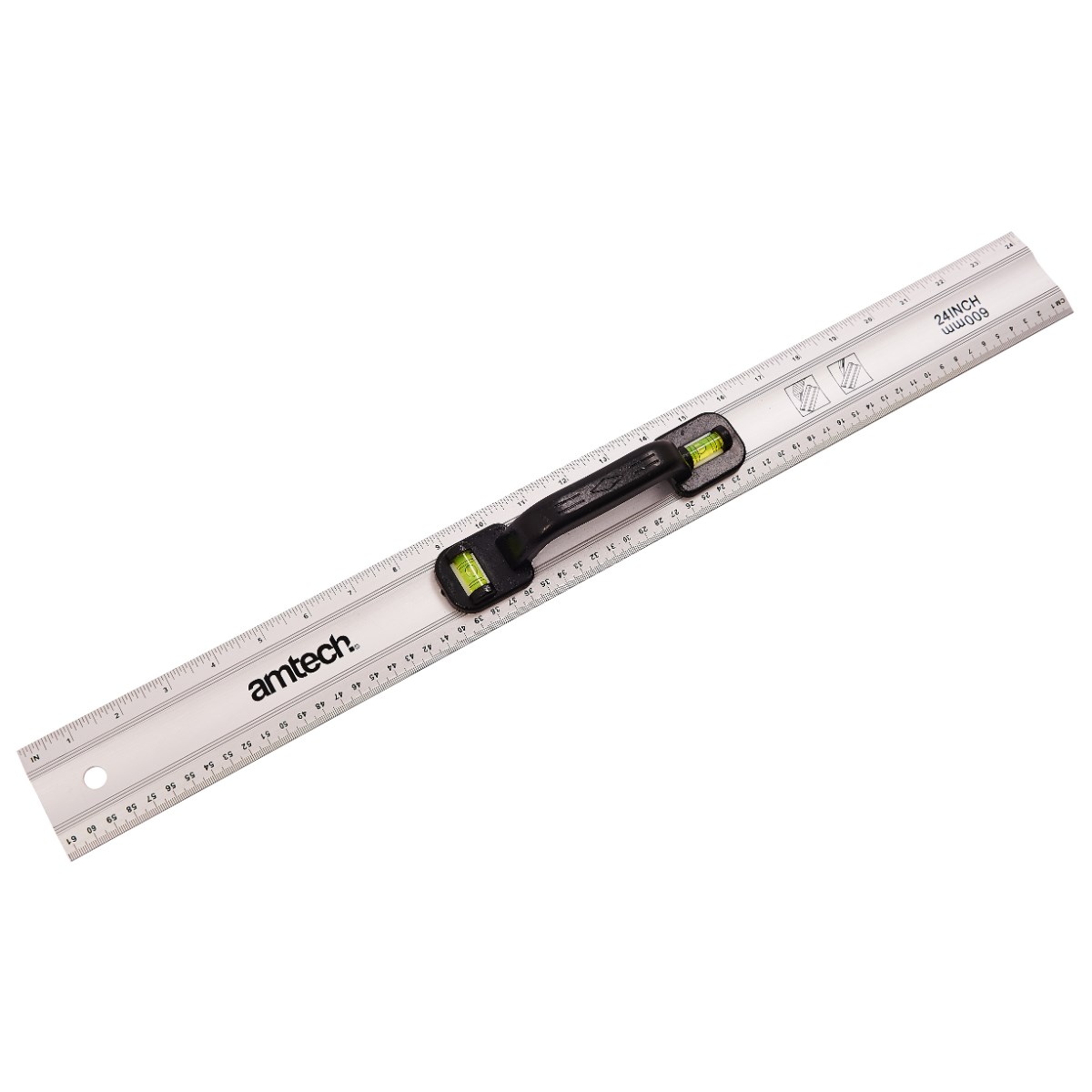 Aluminium Rule with Level 600mm