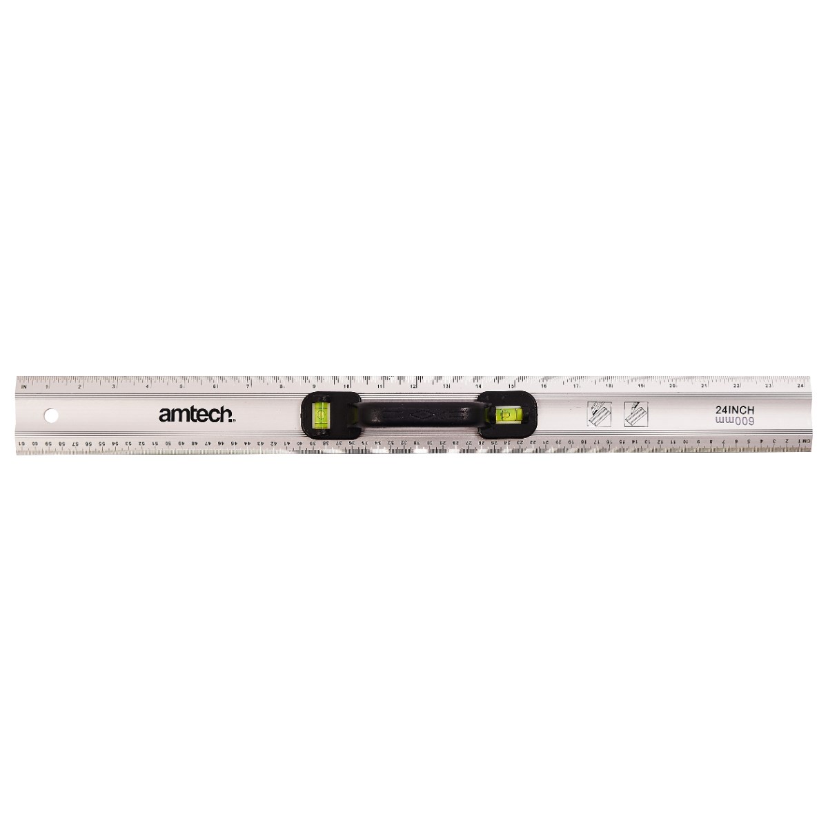 Aluminium Rule with Level 600mm - Image 2