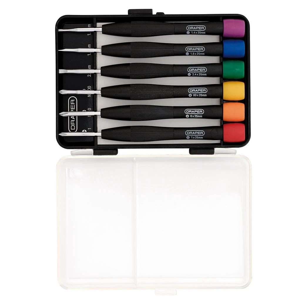 6 Piece Precision Flat/Cross Screwdriver Set