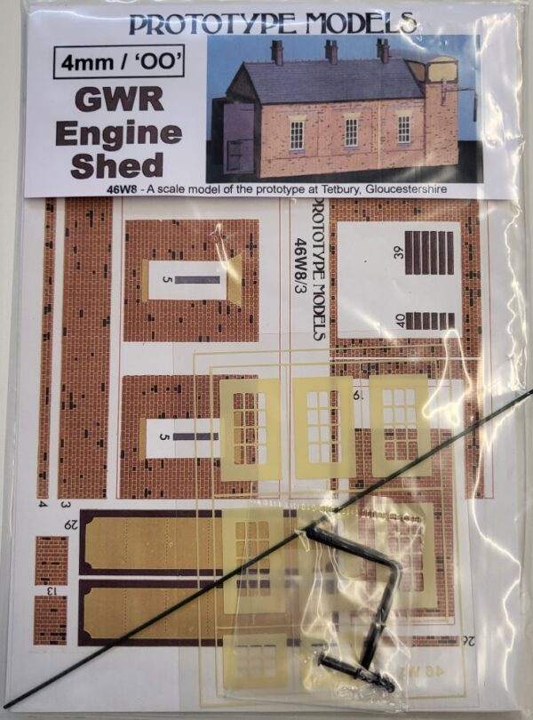 PROTOTYPE 4mm/OO GWR Engine Shed (Single Road)Build Sheet kit No: 46W8