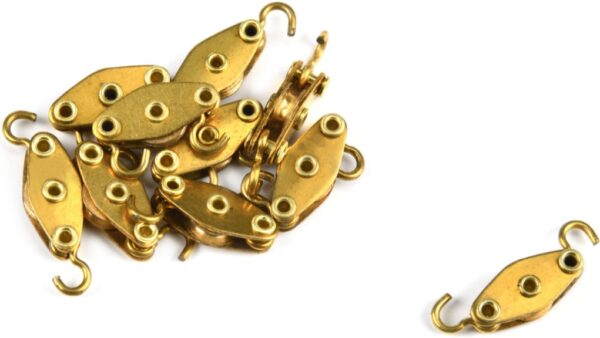 Mini Brass Pulley Block with 2 Hooks