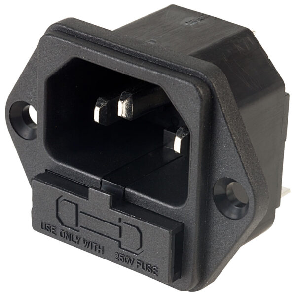 IEC Mains Inlet Plug Fused (2.8mm)