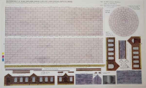 BILTEEZI 4mm/OO Gas Holder Building Kits Sheet No. C4