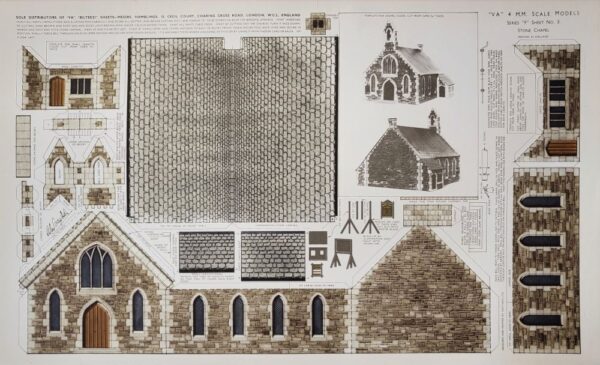 BILTEEZI 4mm/OO Stone Chapel Building Kits Sheet No. F3