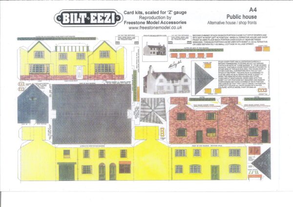 BILTEEZI 1.5mm/Z Public House Building Kit Sheet No. A4