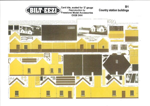 BILTEEZI 1.5mm/Z Country Station Buildings Building Kits Sheets No. B1