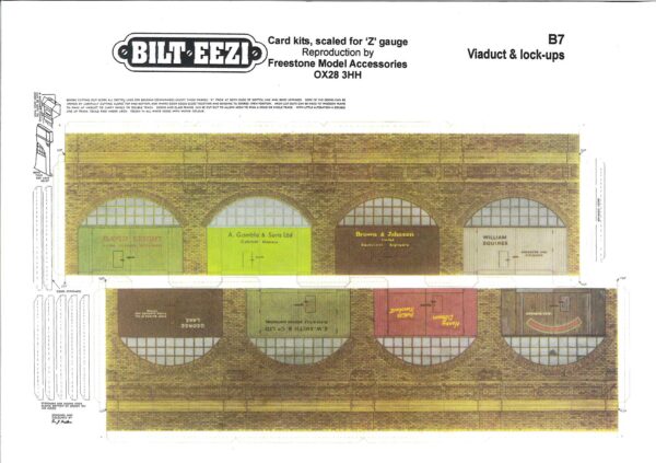 BILTEEZI 1.5mm/Z Viaduct & Lock-ups Building Kit Sheets No. B7