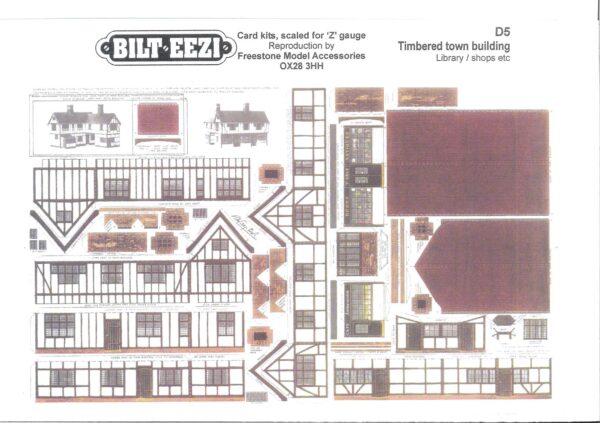 BILTEEZI 1.5mm/Z Public Building, Library or Shops Building Kit Sheets No. D5
