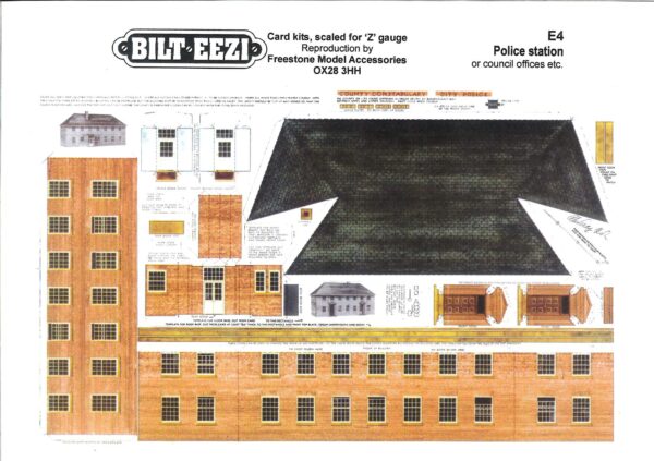 BILTEEZI 1.5mm/Z Police Station/ Offices Etc Building Kit Sheets No. E4