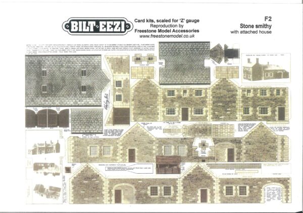 BILTEEZI 1.5mm/Z Stone Smithy & House Building Kits Sheets No. F2