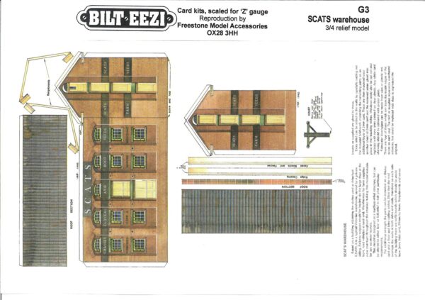 BILTEEZI 1.5mm/Z "Scarts" Warehouse Building Kit Sheets No. G3