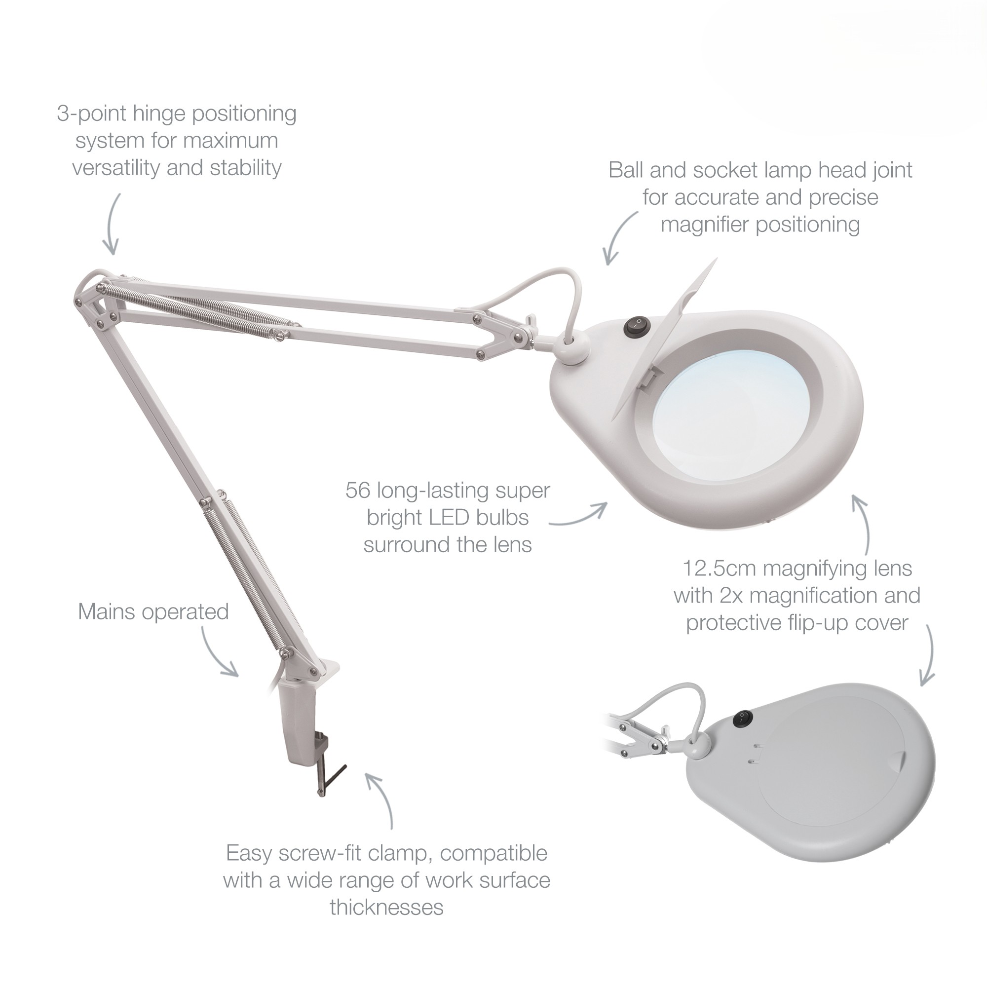 Purelite LED Illuminated Bench Magnifier - Image 3