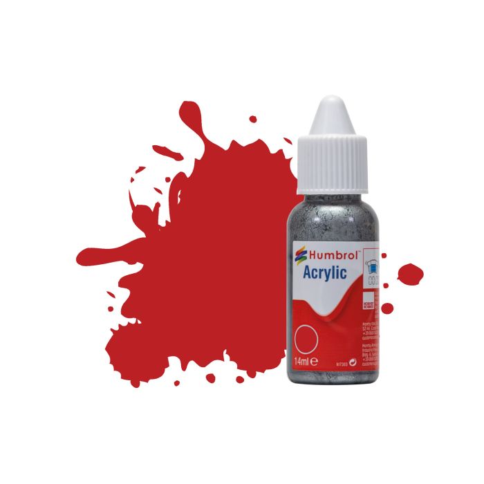 Humbrol No 60 Scarlet Matt Acrylic Paint (14ml)