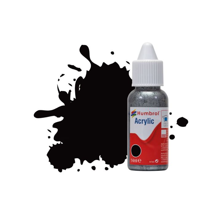Humbrol No 85 Black Satin Acrylic Paint (14ml)