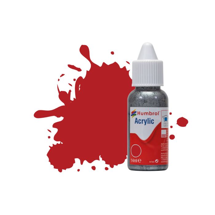 Humbrol No 153 Insignia Red Matt Acrylic Paint (14ml)