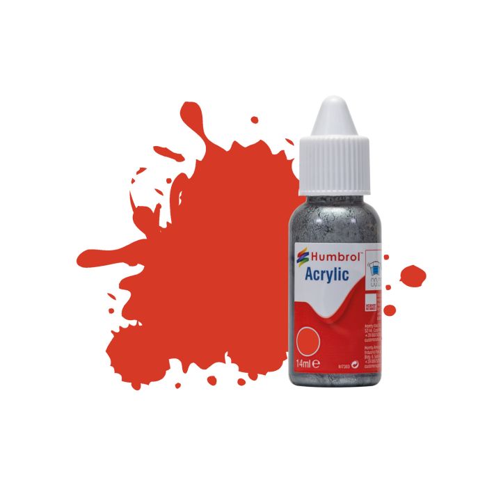 Humbrol No 174 Signal Red Satin Acrylic Paint (14ml)