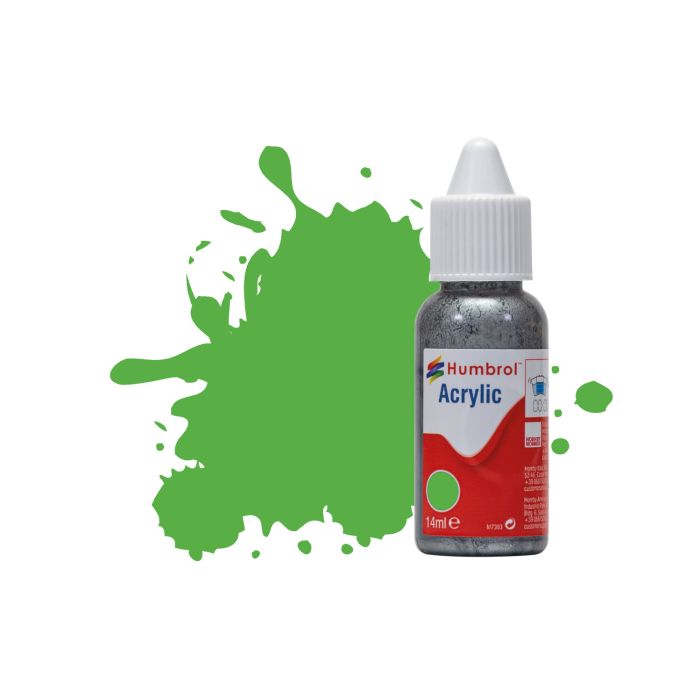 Humbrol No 208 Fluorescent Signal Green Gloss Acrylic Paint (14ml)