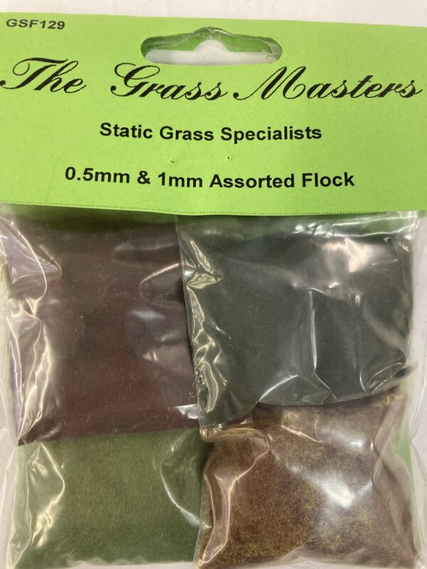 Grass Masters Flock - 0.5mm / 1mm Assorted Pack of 4 Colours