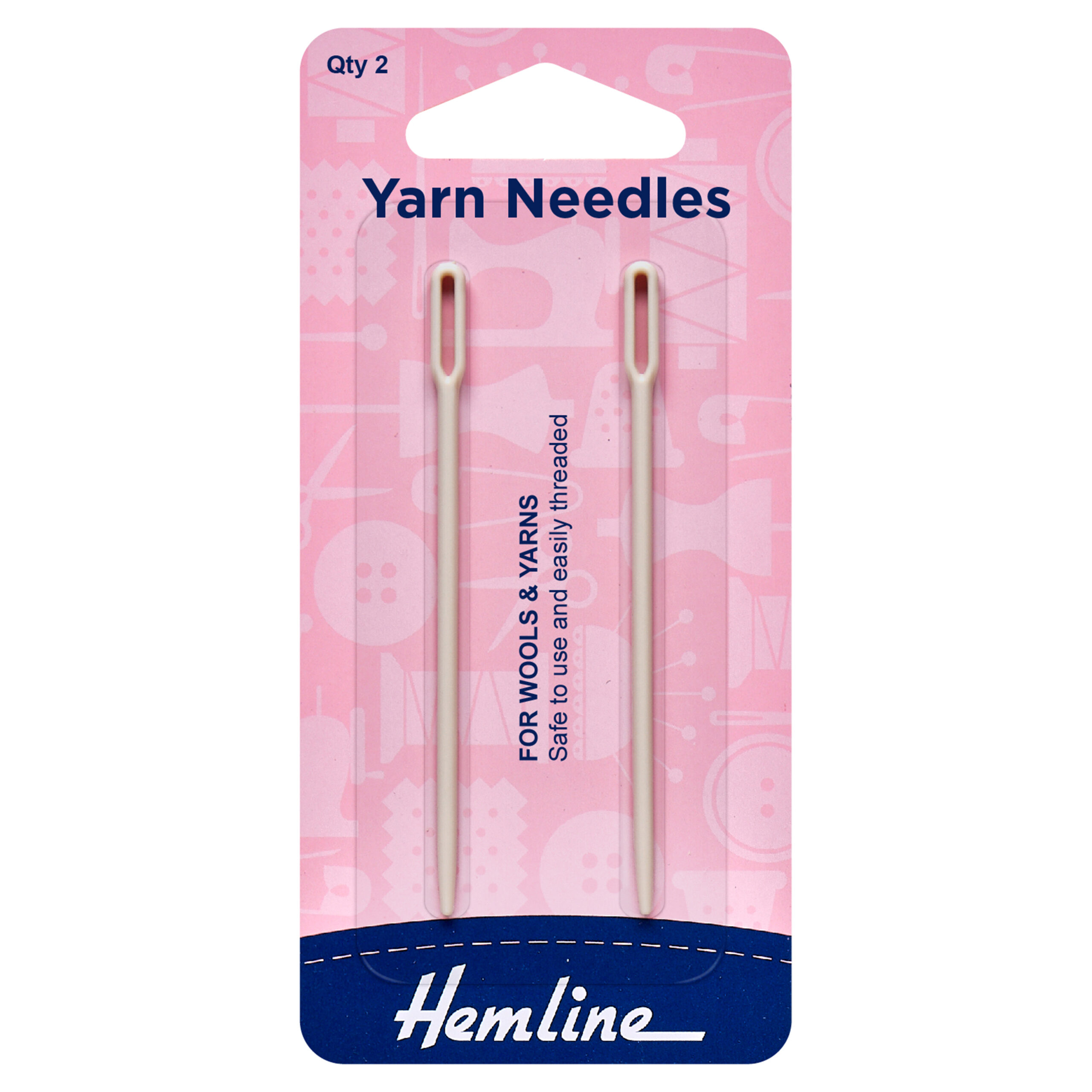 Hemline Plastic Yarn Needles x 2
