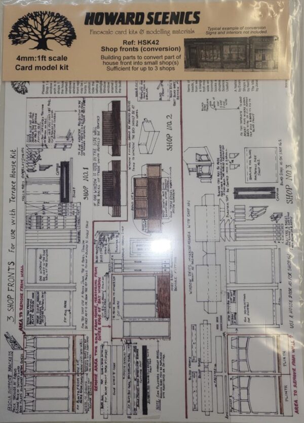 HOWARD SCENICS 4mm: 1ft Scale Shop Front Conversion Card model kit