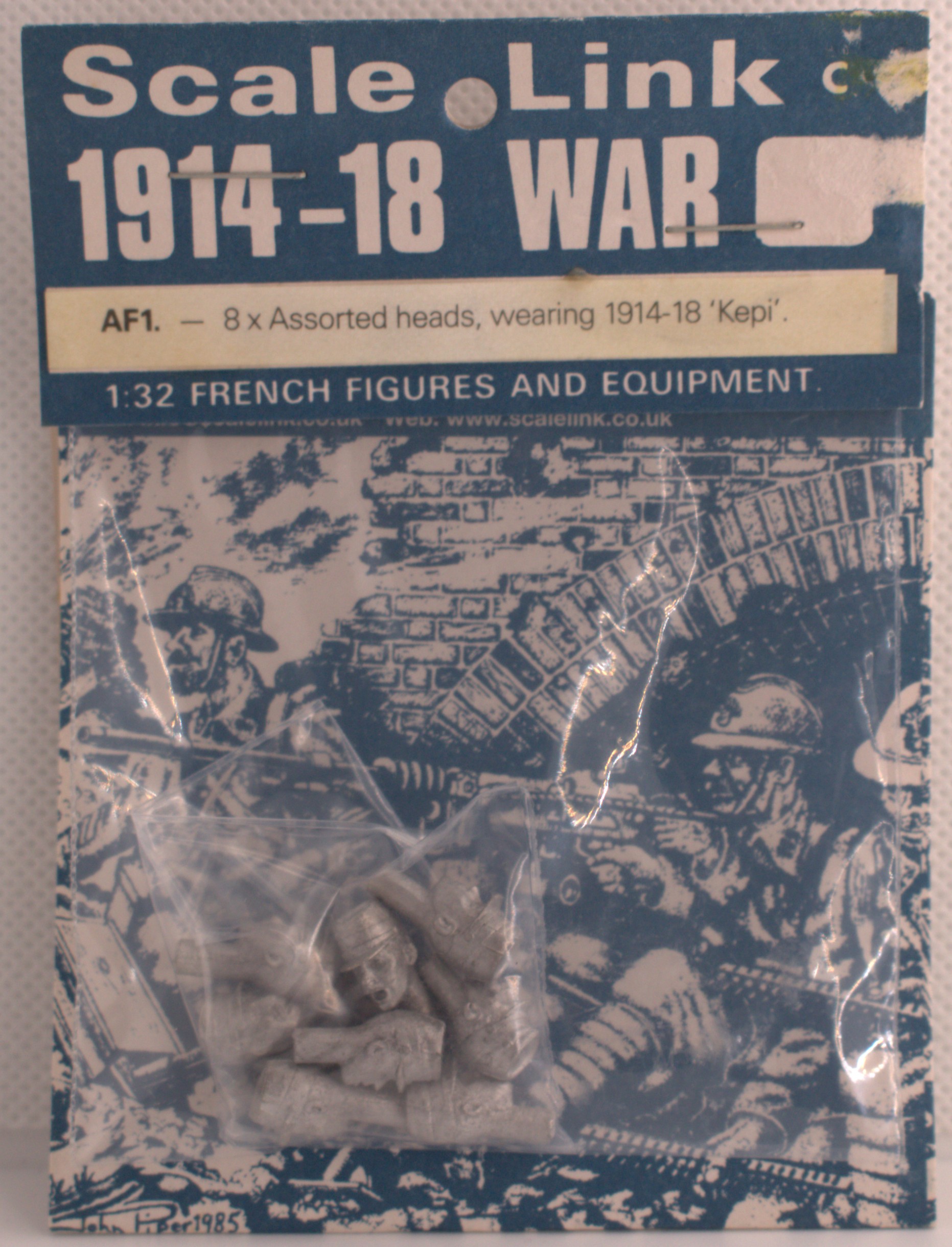 Scale Link - FR 8 x Assorted Heads, 1914-18 'Kepi' 1/32 scale