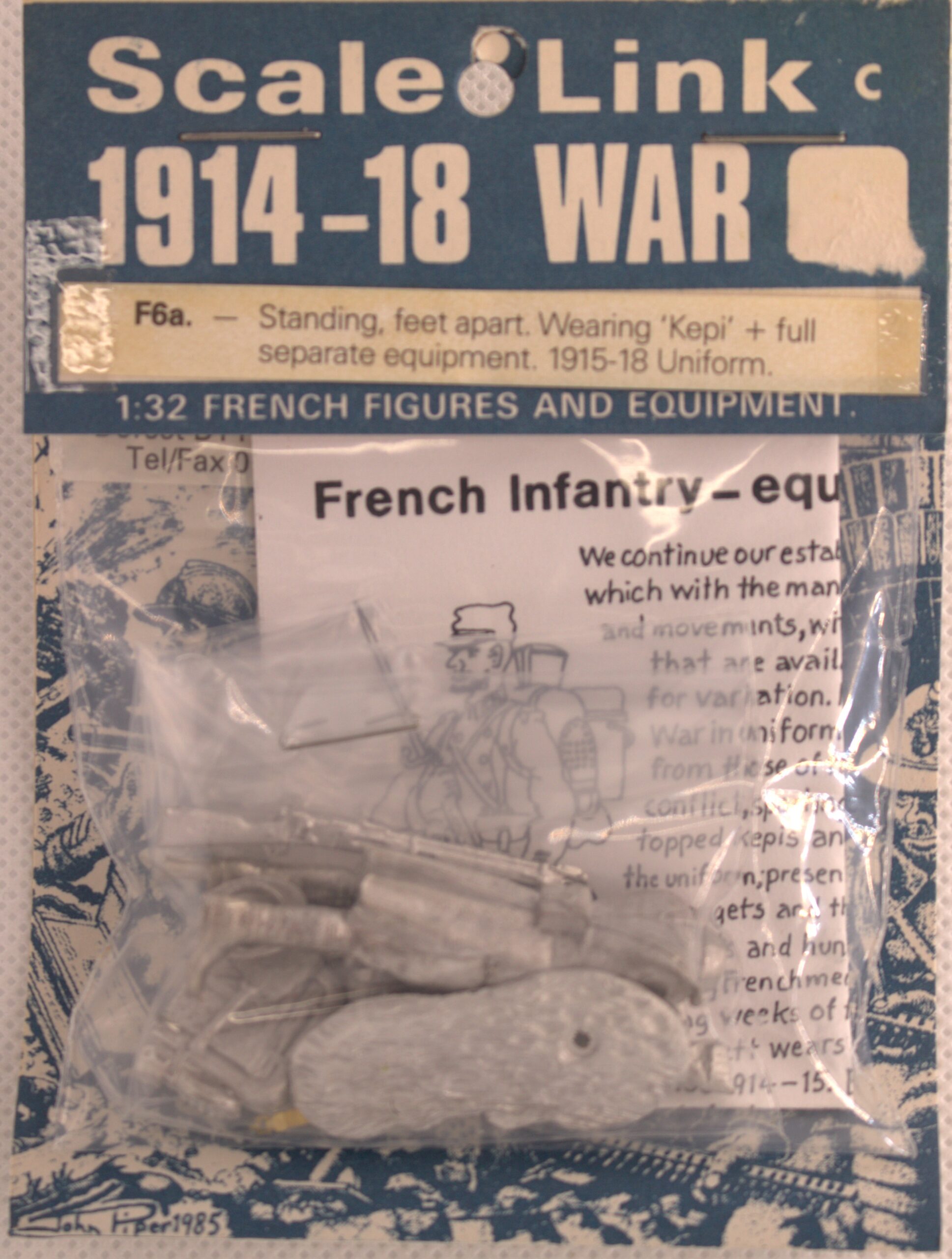 Scale Link - FR Standing, Feet Apart, Wearing 'Kepi' 1915-18 Uniform 1/32 Scale