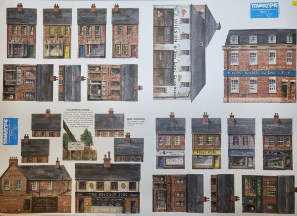 TOWNSCENE 4mm/OO Small Shops & Houses Backscene Sheet No1
