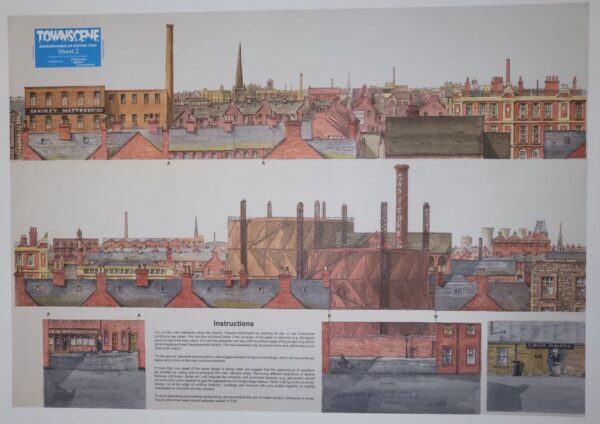 Townscene 4mm/OO Town Roofscape/Industrial Backsheet Sheet No 2