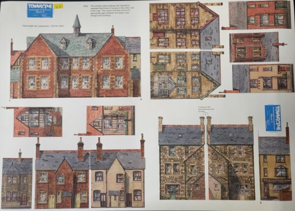 Townscene 4mm/OO School and Houses Backscene Sheet No 8