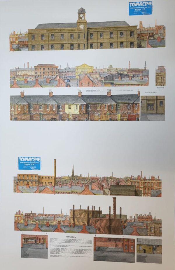 Townscene 2mm/N Town Roofscapes/Industrial Backscene Sheet NA