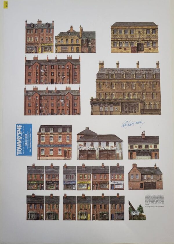 Townscene 2mm/N Town Buildings 1 backscene Sheet NB