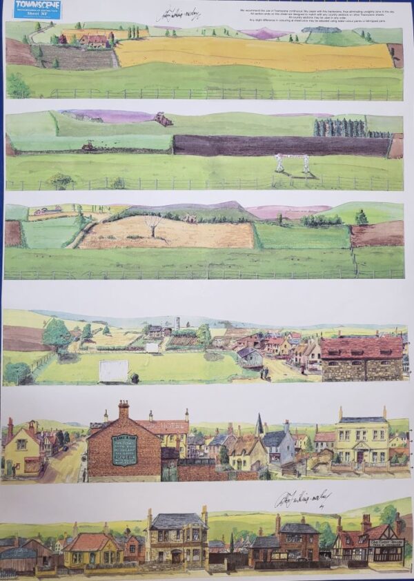 Townscene 2mm/N Countryside and Village backscene Sheet NF
